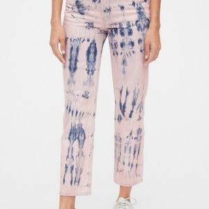 High Rise Tie-Dye Cheeky Straight Jeans